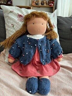 シュタイナー　ウォルドルフ人形 ヨアキム 木のおもちゃ カルテット ⁄ 赤ちゃんサーラのキット〈34cm・縫製済み